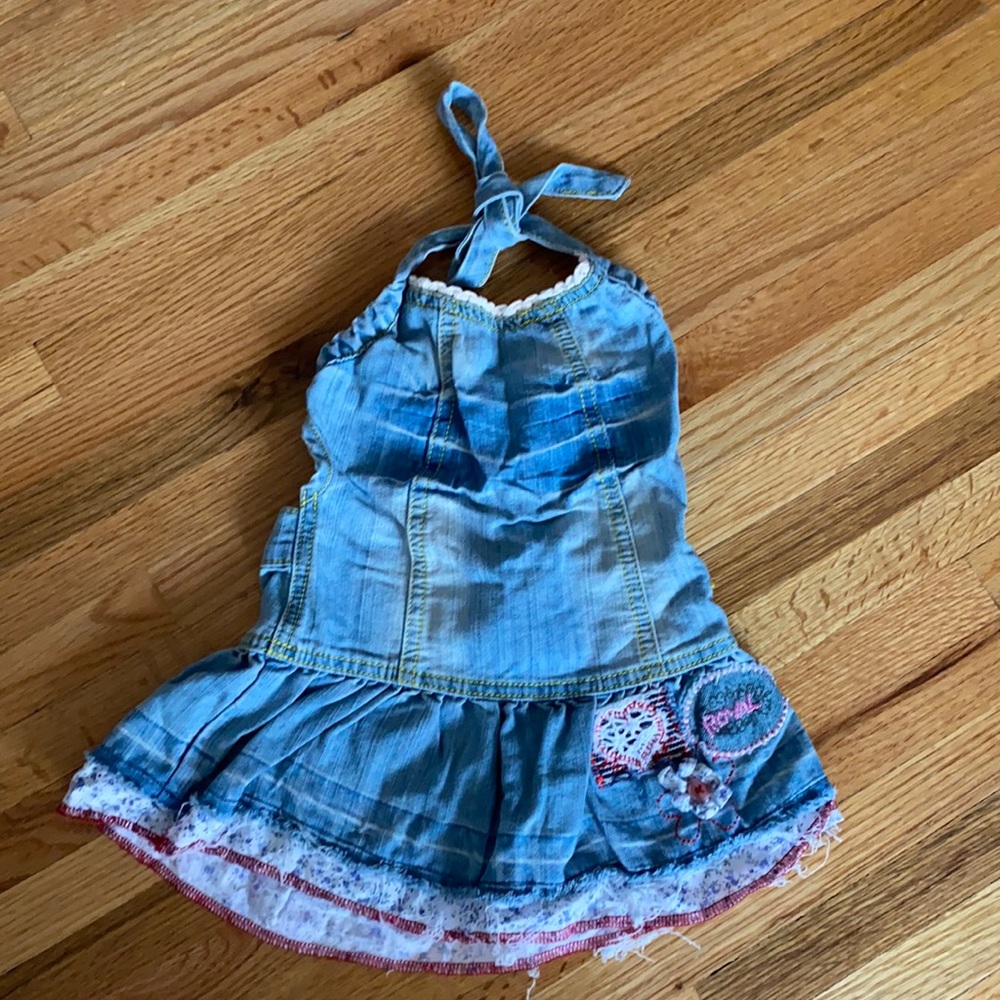 Beautiful jeans dress with open back
